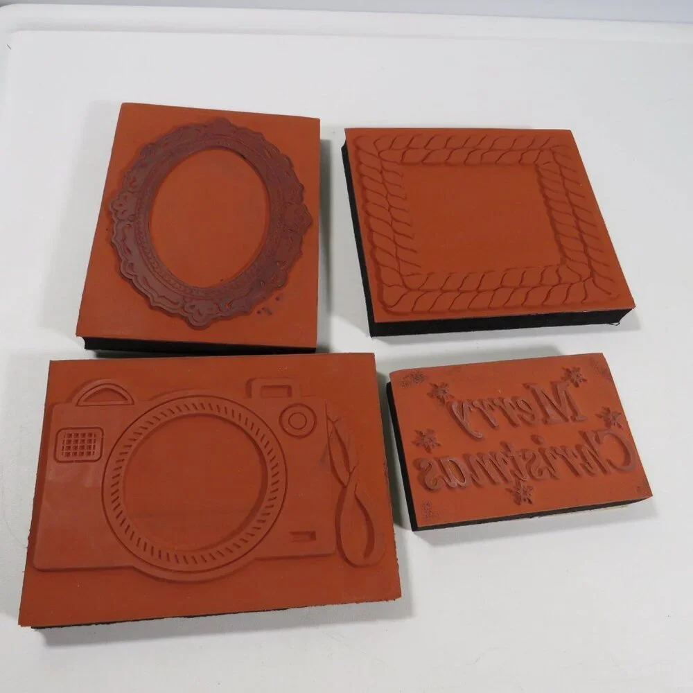 Very Large Rubber Stamps (Camera, Victorian Fame, Rope Frame, Christmas)